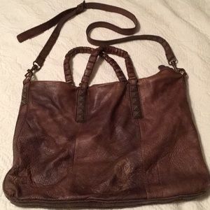 Brown leather Liebskind messenger bag purse